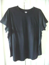 Great Basic Old Navy Black Cotton Scoop Neck Jersey T-shirt 20 22 24 26 2X 3X 4X
