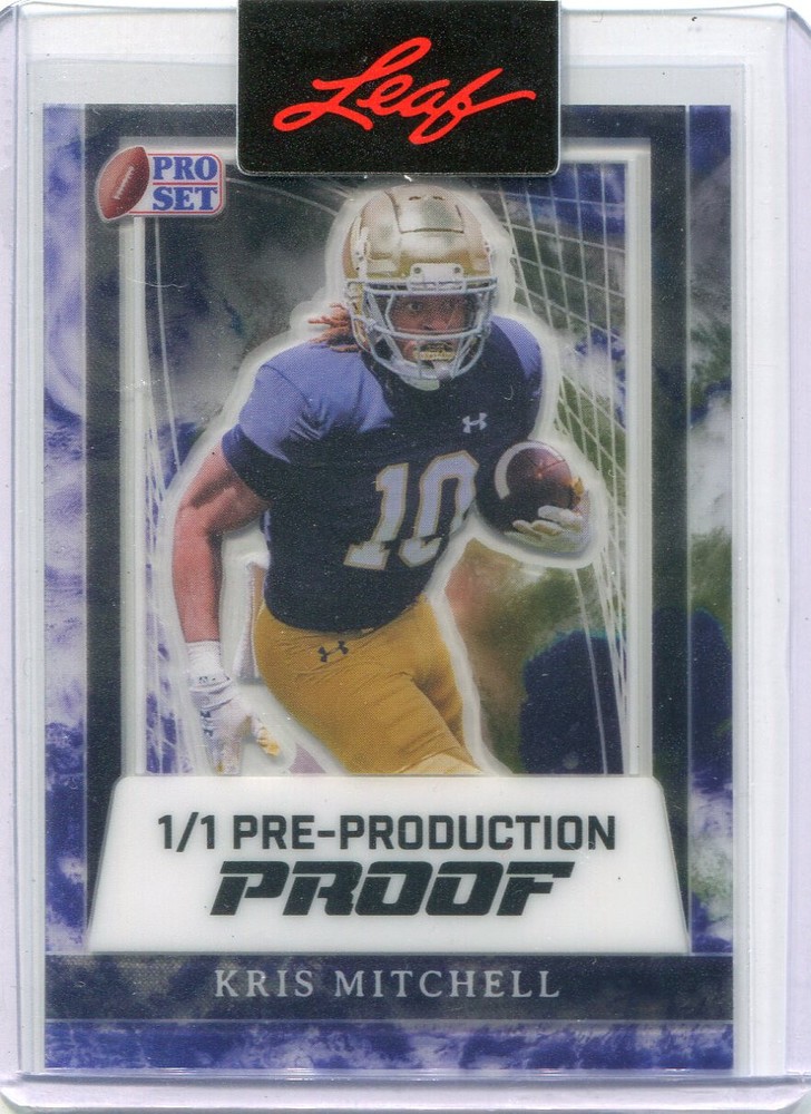 2024 Leaf Pro Set Metal Football Clear Earth Proof Kris Mitchell Rookie 1/1