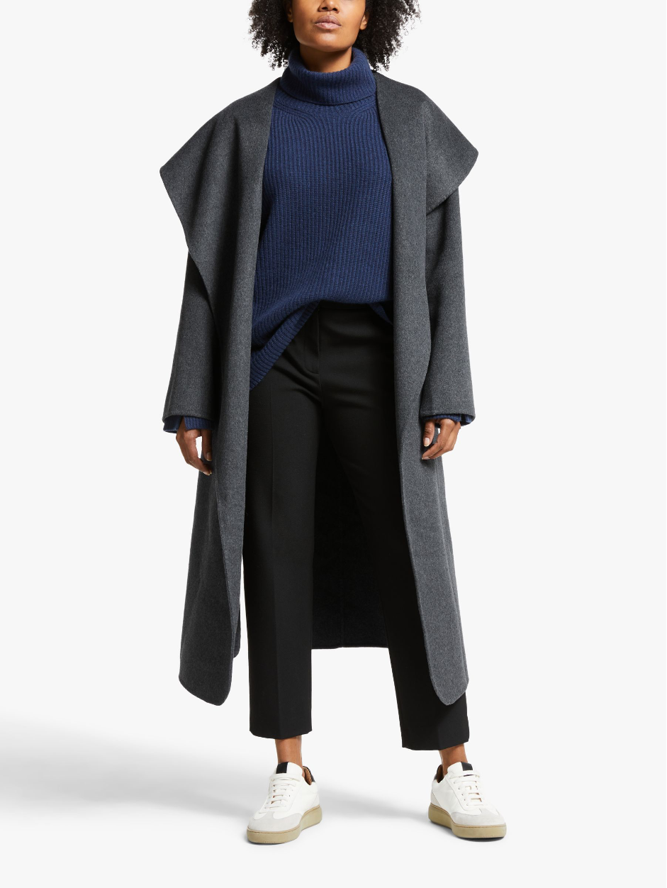 ALTRA SGOMBERO! Cappotto scialle doppiopetto nuovo con etichette moderno raro antracite taglia:14 Prezzo consigliato:£269