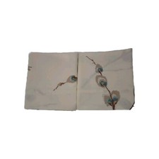 2 Yellow Pillowcases W/Teal Flower Buds On Stems. 20 X 28 Standard/queen