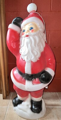 VINTAGE 40” General Foam Plastics Waving Santa Blow Mold Lighted