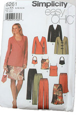 SIMPLICITY Sewing Pattern Misses' Jacket Pants Skirt Camisole Bag Sz. 8 - 14