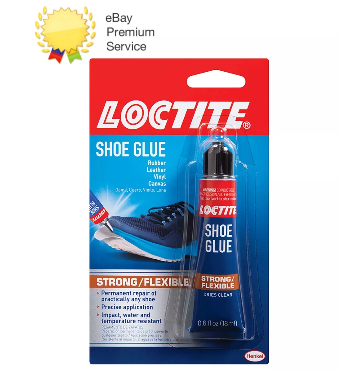 Loctite Shoe Glue, Pack of 1, Clear 0.6 fl oz Tube