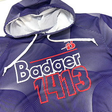 Badger Sport Hoody Active Sweatshirt Double Front Pouch Men L Purple Logo NWT