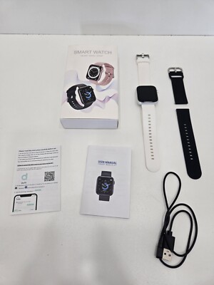 Smart Watch With Heart Rate and Step - Comes with Black and White Bands
