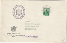 LIECHTENSTEIN: Carta stampata Vaduz in Svizzera 1938.