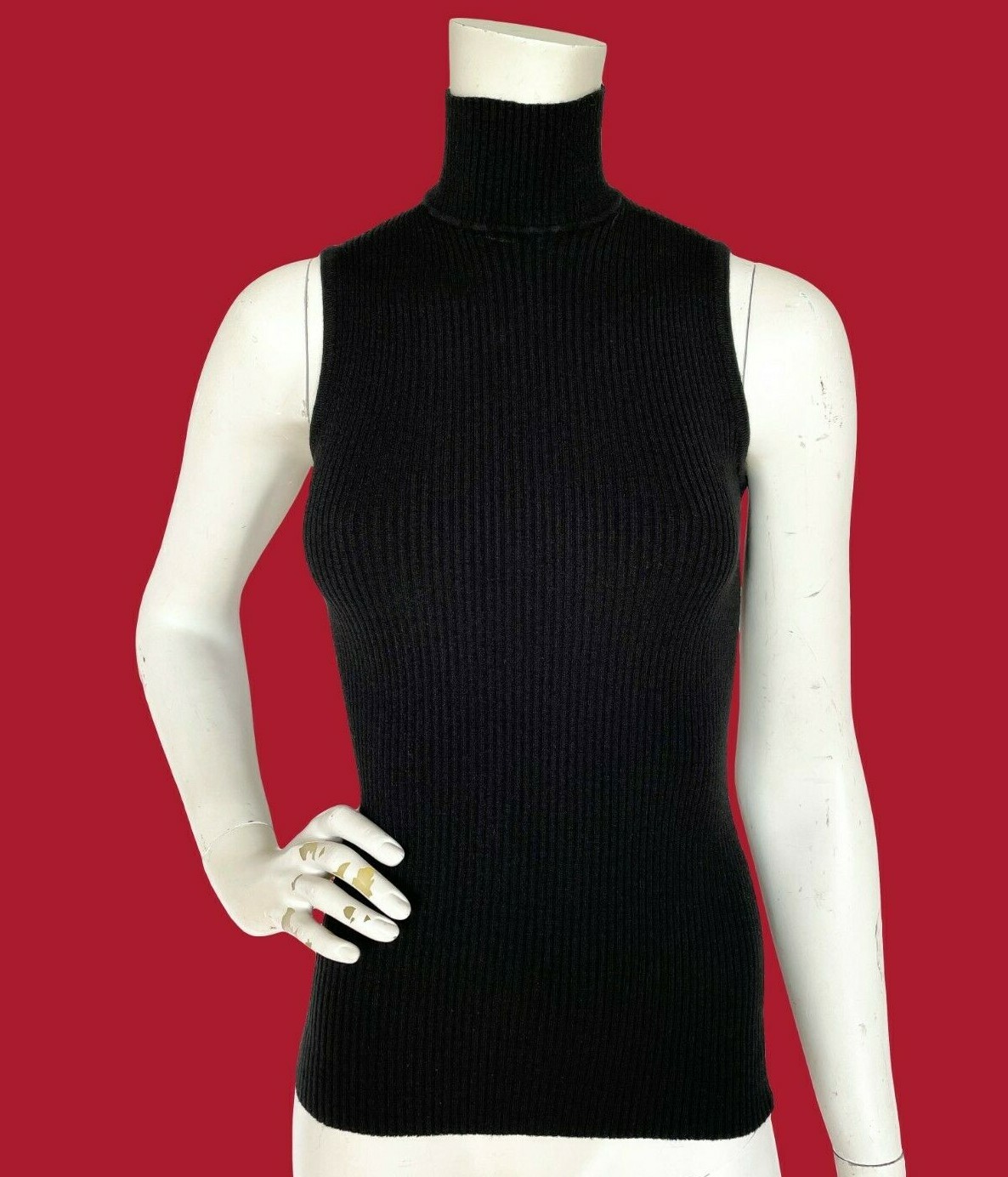 MOSCHINO CHEAP AND CHIC vintage black sleeveless turtleneck top - Size XS |  eBay