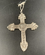 Pewter Metal Religious Cross Ornament 4 1/2"