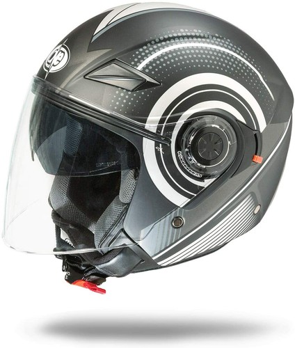 CASCO MOTO SCOOTER JET ONE ALFA DOPPIA VISIERA NERO GRIGIO TG L | eBay