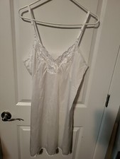 Adonna Ivory Nylon Lace Slip Dress Size 40 EUC