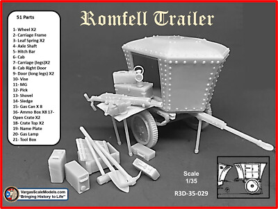 1/35 Romfell Trailer WW1, Perfect for CSM ... VSC, Tamiya, Meng, Resicast, Takom