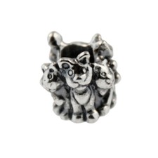 Autentico Trollbeads Argento Sterling 11354 Famiglia di Gattini:0