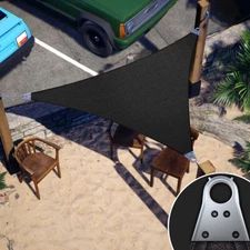 ColourTree Custom Size Super Ring Right Triangle Sun Shade Sail,Black (Small)