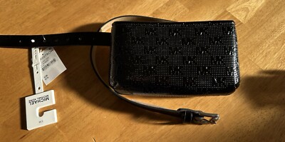 Michael Kors belt pouch/bag signature MK shiny black S/M 