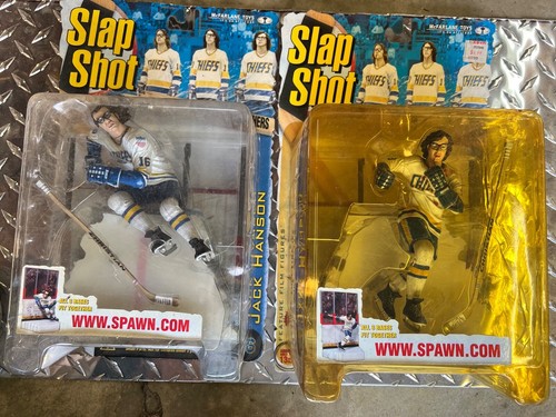 Vintage 1999 SLAP SHOT Mcfarlane Toys Hanson Brothers Action Figures Set Of 2
