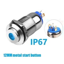 12mm Double Color High head Dot Luminous LED1NO Self-locking Brass Nickel Plated