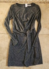 Women's Loft Polka Dot Tie Waist Dress Long Sleeve New XS Lined