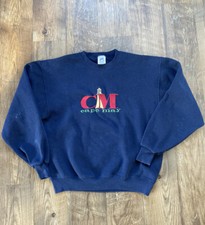 Vintage Cape May Blue Crewneck Sweatshirt Size M USA Made Jerzees Lighthouse