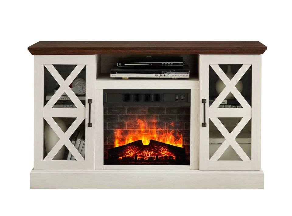 Soporte de TV Eléctrica Chimenea Centro de Entretenimiento Exhibiciones Media Consola Mesa EE. UU. Foto 4 de 4