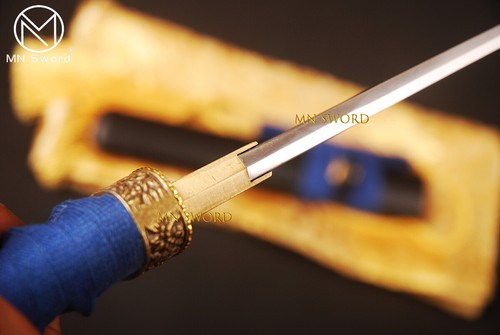 16'' Elegant Blue Ito Cord Self-defense Knife Japanese Samurai Tanto Short Sword - Picture 8 of 10