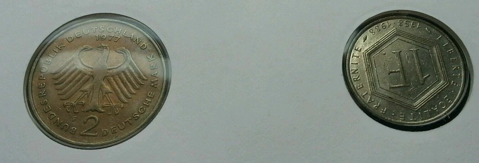 [SJ] France Germany Joint Issue Treaty On The Cooperation 1988 FDC (coin cover) - Image 4 of 4