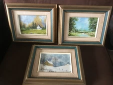 Oil Painting Signed/Certified By GABY L. LAMARCHE LOT OF 3 PICTURES BEAUTIFUL 