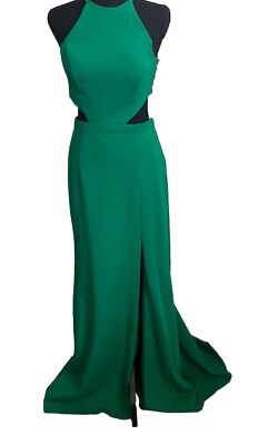 Sherri Hill Green Dress Train Cut Out Formal Prom Pageant Size 2 Small |  eBay