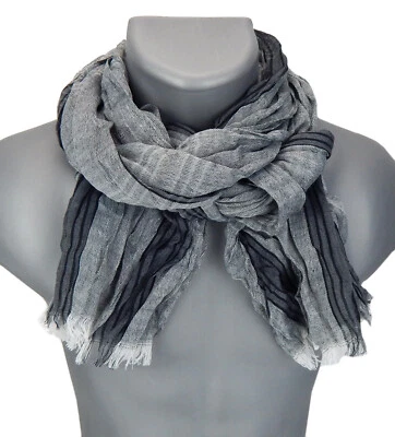 Ella Jonte leichter Herrenschal Blau o. Grau Viskose Schal f. alle Jahreszeiten