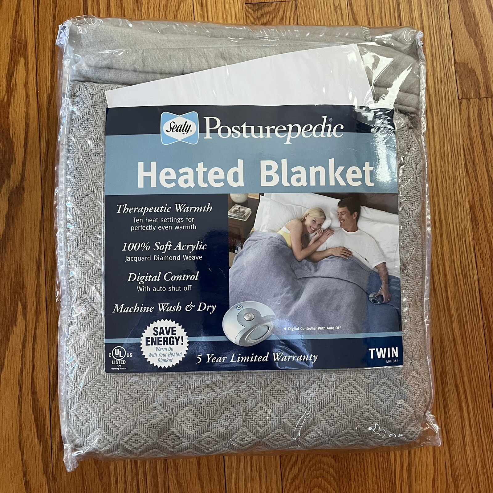 Sealy Posturepedic Digital Control Heated Blanket TWIN Size Green Clover