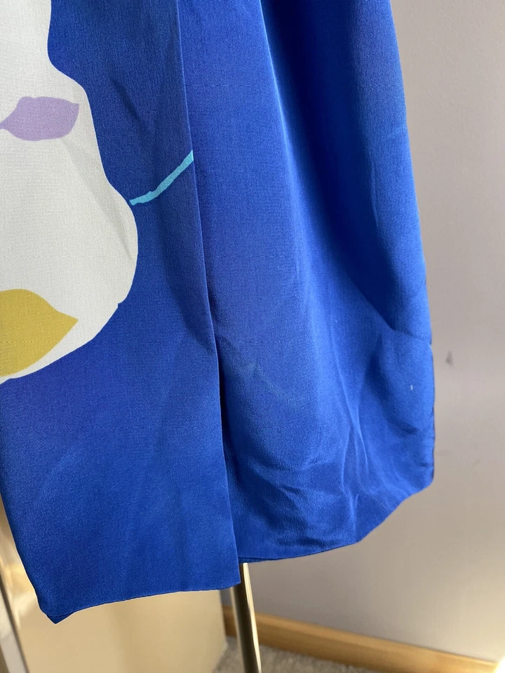 Vestido envolvente Tibi Josephine Blossom azul floral cuello en V talla 2 $368, 100 % seda, para mujer Foto 4 de 4