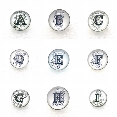 Alphabet black and white snaps 18-20mm Gingersnaps Magnolia Noosa buttons chunk
