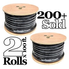 2 roll 100ft. 12 AWG Gauge 8 conductor Multi-Core Raw Speaker Cable Wire 200ft.