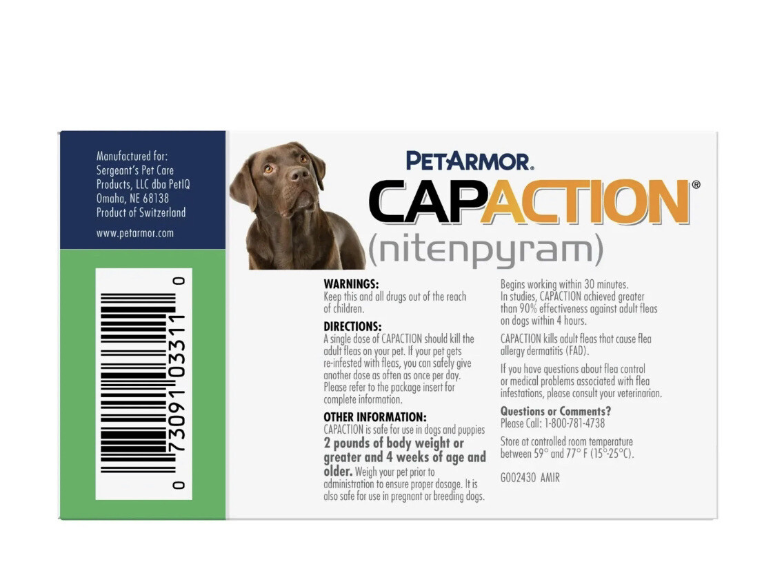 6 Tablets PetArmor Oral Flea Medication Pills For Dogs Medium & Large