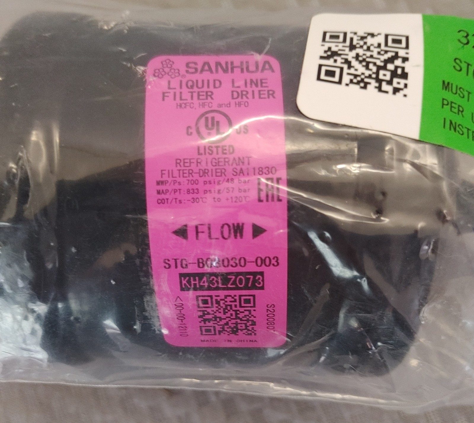 Sanhua STG-B08030-003 Filter Drier Liquid Line - New -KH43LZ073