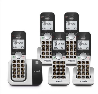 VTech VG231-5 Cordless Phone 5-Handset with Large Display and Big Buttons, DE...