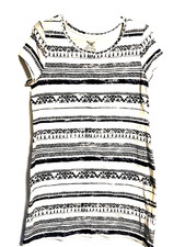 Faded Glory Black White T-Shirt Vintage Ladies Dress Y2K Size XL