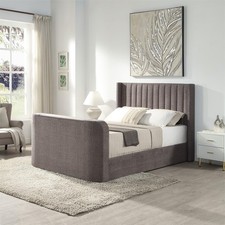 Riviera Ottoman King Size Storage Smart TV Bed Frame TV Footboard Upholstered