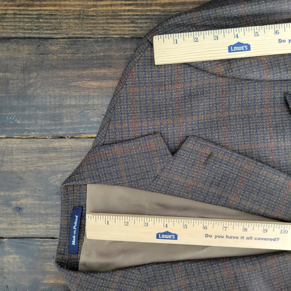 Abrigo Blazer Deportivo Para Hombre Alan River Dos Botones Marrón Teskid Lana Cachemira 46L Foto 4 de 4