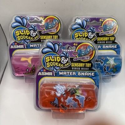 3x Sea Life Slipper Squishy Toy Sensory Stress Relief Slip & Squeeze Water Snake