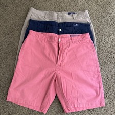 Lot Of 3 Vineyard Vines Performance Shorts Blue Tan Pink Solid