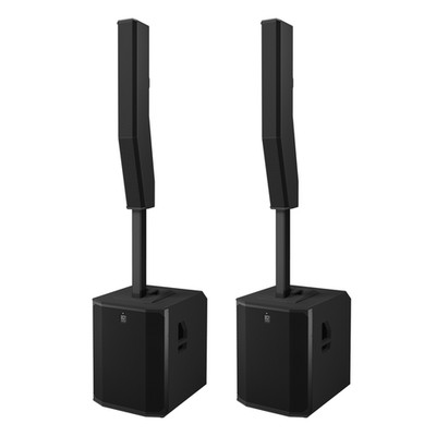 2x EV Electro-Voice EVOLVE 90 Powered Column Speaker Array 18'' Sub Pair (Black)