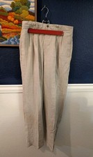 Gap Easy Fit Pants Beige Straight Leg High Rise 100 Linen Sz Medium M
