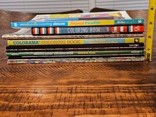  LOT 10 Adult Coloring Activity Books Assorted Themes Nearly 5 Lbs  USED 