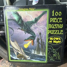 2007 DRAGON SHIP 100 Piece Jigsaw Puzzle Glows At Night Sealed Box