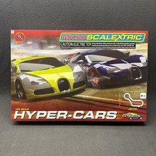 Micro Scalextric Hyper-Cars Race Set Bugatti vs Bugatti 1/64 Ho Slot Car G1108