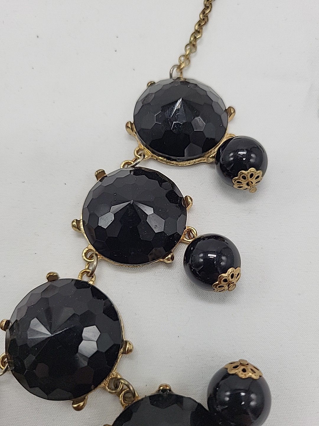 Vinrage J. Crew Statement Black Bubble Necklace i… - image 4