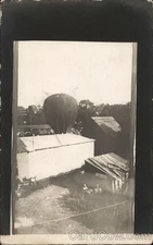 Hot Air Balloon Among Buildings Original Vintage Real Photo Postcard RPPC