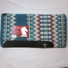 Classic Equine Classic Wool Top 1" Saddle Blanket Pad 32"x34" Ocean Blue Cream C