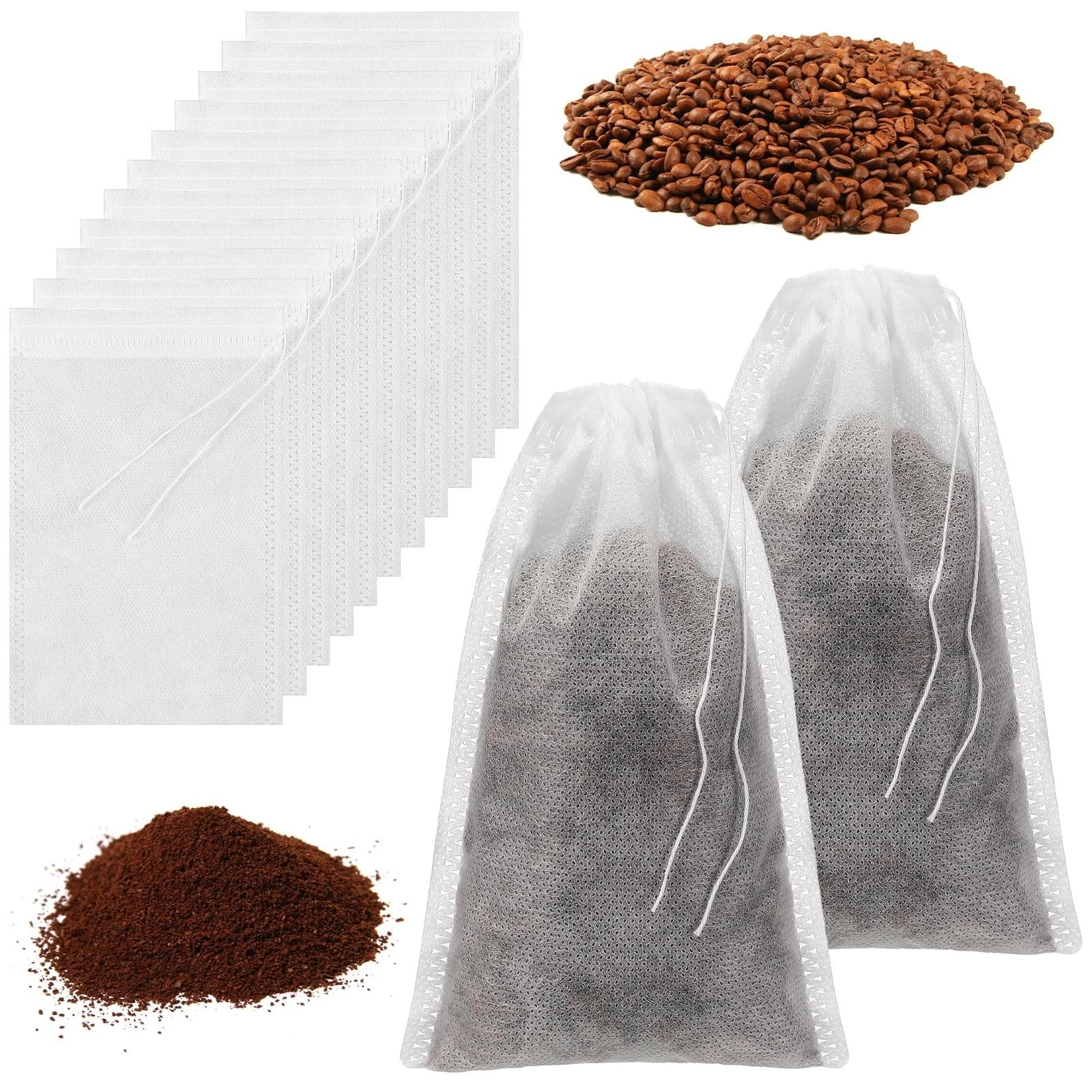 400 Pcs Tea Filter Bags Large Tea Bags 4 x 6 Inch Disposable Empty Char Bag f...