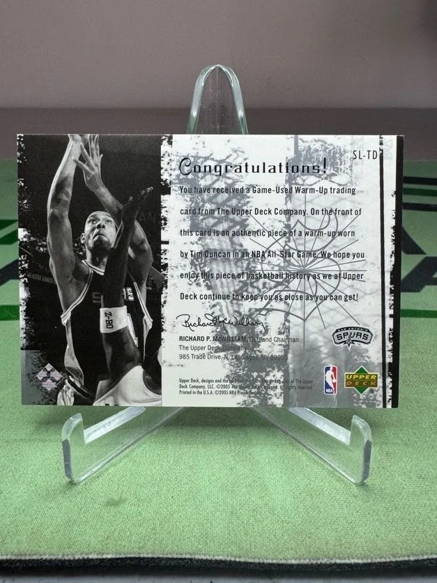 2005-06 Upper Deck Slam Tim Duncan Slam Dunk Swatches Game Used Patch - Spurs - Image 2 of 2